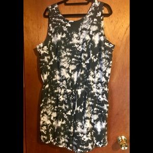 Black and white marbled romper